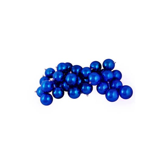 60ct Shiny Lavish Blue Shatterproof Ball Ornaments